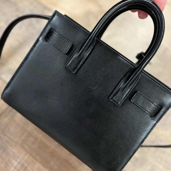 Saint Laurent Sac De Jour Nano Soft Black Leather Satchel Bag and Gold Hardware - Picture 6 of 8